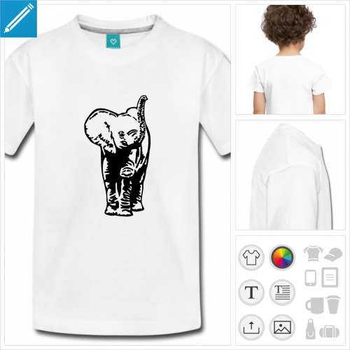 t-shirt blanc bb lphant  personnaliser, impression unique