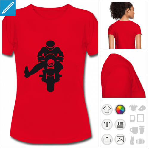 t-shirt femme moto personnalisable