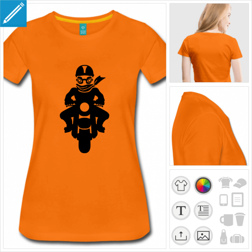t-shirt orange motard personnalisable