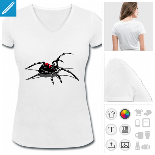 t-shirt spider  personnaliser, impression unique