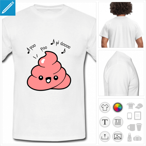 t-shirt homme emoji caca à créer en ligne