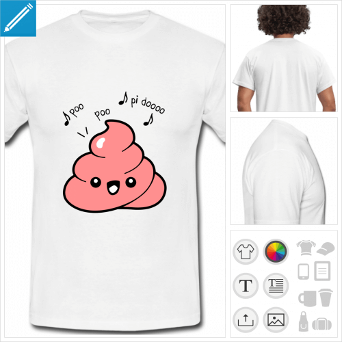 t-shirt homme emoji caca  crer en ligne