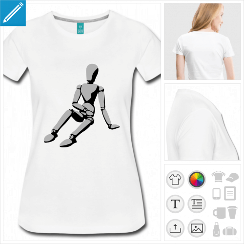 T-shirt bonhomme, bonhomme en bois ocedar et mannequin modle de dessin.