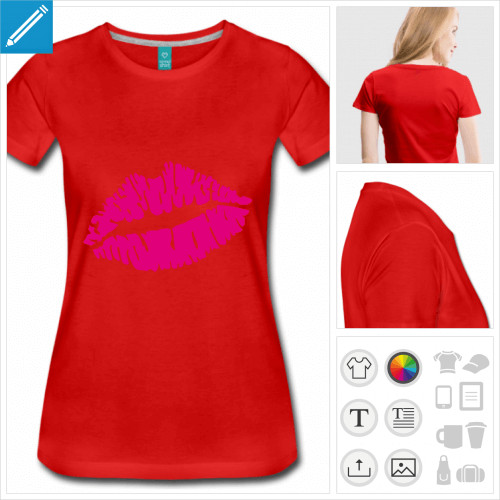 t-shirt kiss  personnaliser et imprimer en ligne