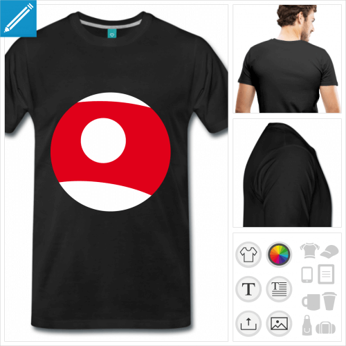 T-shirt boule de billard, choisissez la couleur et ajoutez votre numro.