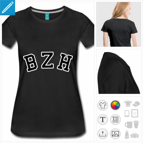 t-shirt manches courtes Breizh personnalisable