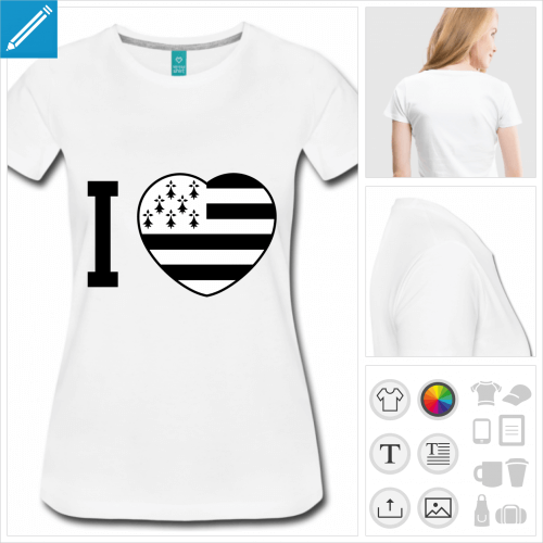 t-shirt simple bretagne  personnaliser