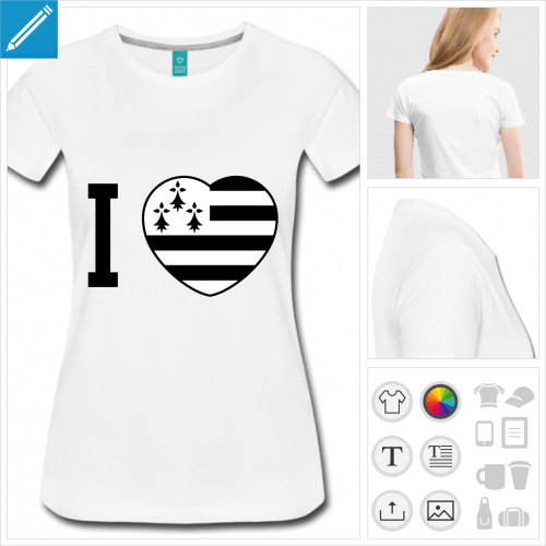 t-shirt femme bretagne à créer en ligne