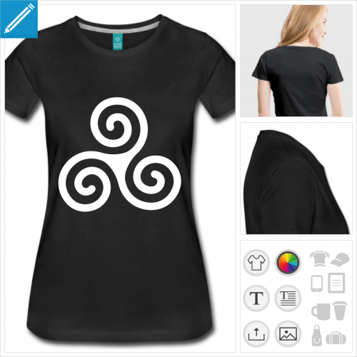 T-shirt Bretagne, symbole à 3 spirales de la Bretagne à imprimer en ligne.