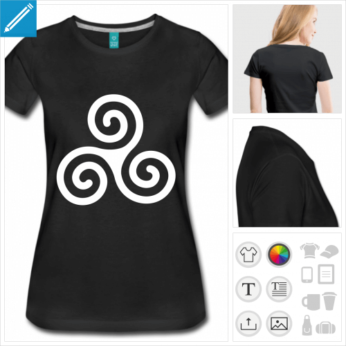 T-shirt Bretagne, symbole  3 spirales de la Bretagne  imprimer en ligne.