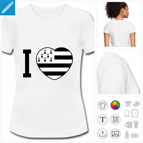 t-shirt blanc coeur breton  crer soi-mme