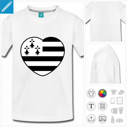 t-shirt pour ado bretagne  personnaliser, impression unique