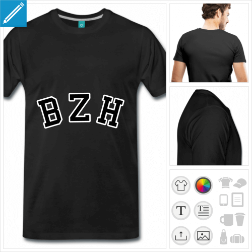 T-shirt bzh à personnaliser en ligne.