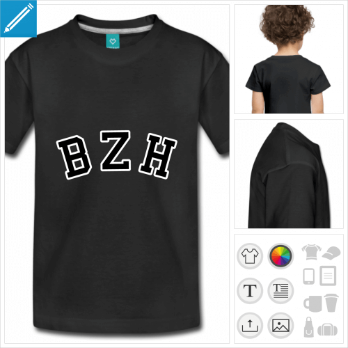 t-shirt simple bzh à créer en ligne