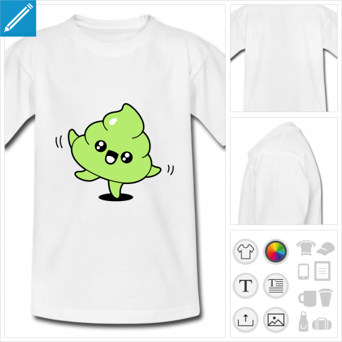 t-shirt ado emoji caca  crer soi-mme