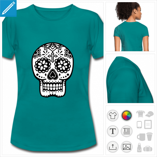 tee-shirt calavera  personnaliser, impression unique