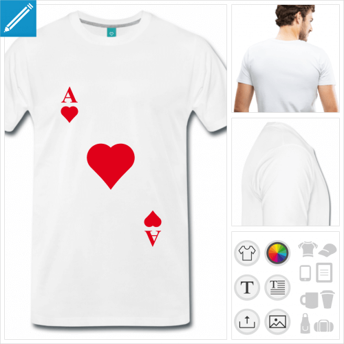 t-shirt homme carte de jeu  personnaliser en ligne