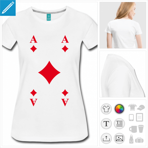 t-shirt manches courtes cartes  jouer  personnaliser et imprimer en ligne