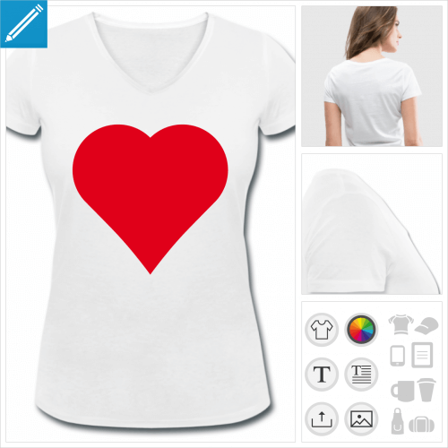 t-shirt femme basique carte  personnaliser en ligne