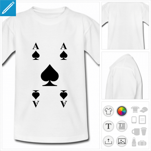 t-shirt simple cartes  jouer  personnaliser en ligne