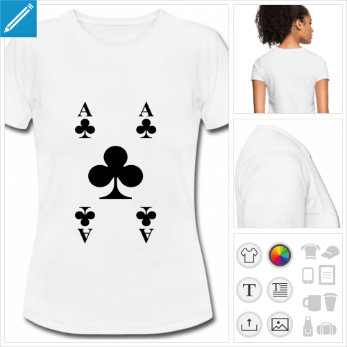 t-shirt femme cartes  jouer  personnaliser en ligne