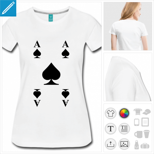 t-shirt cartes de jeu  personnaliser, impression unique