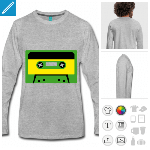 t-shirt homme cassette personnalisable