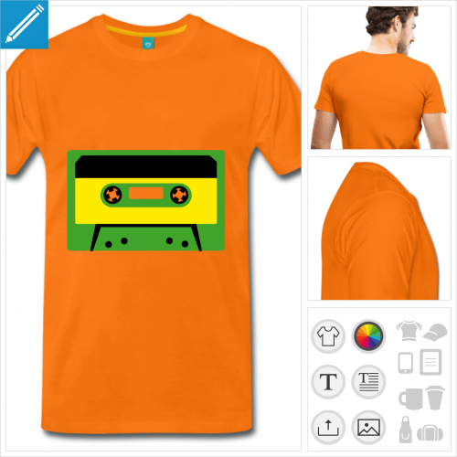 t-shirt premium cassette audio  personnaliser