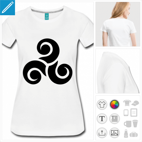 t-shirt femme triskel celte  imprimer en ligne