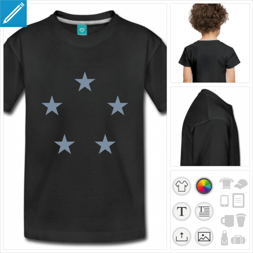 t-shirt pour enfant cercle toiles personnalisable