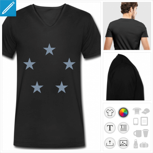 t-shirt noir cercle toiles  crer en ligne