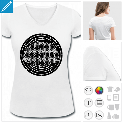 t-shirt cerveau  personnaliser en ligne