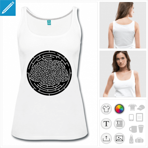 t-shirt blanc labyrinthe  crer en ligne