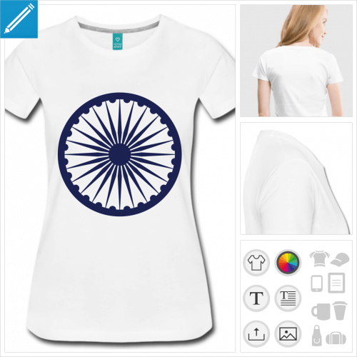 t-shirt femme drapeau Inde  personnaliser, impression unique