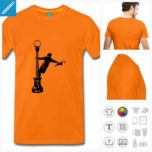 T-shirt chantons sous la pluie, singin' in the rain, rverbre. T-shirt personnalisable.