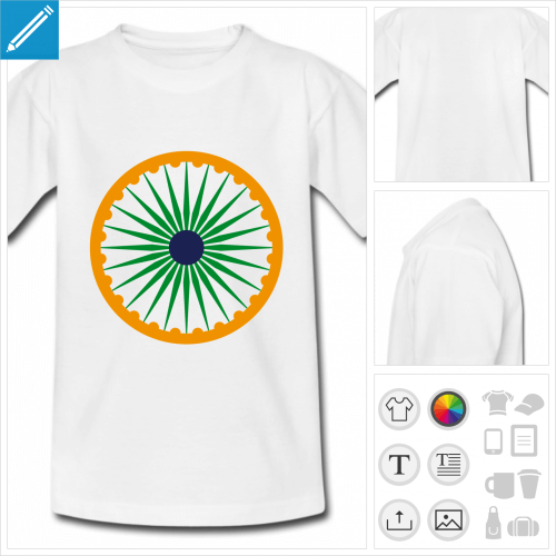 t-shirt simple chakra Inde  personnaliser, impression unique