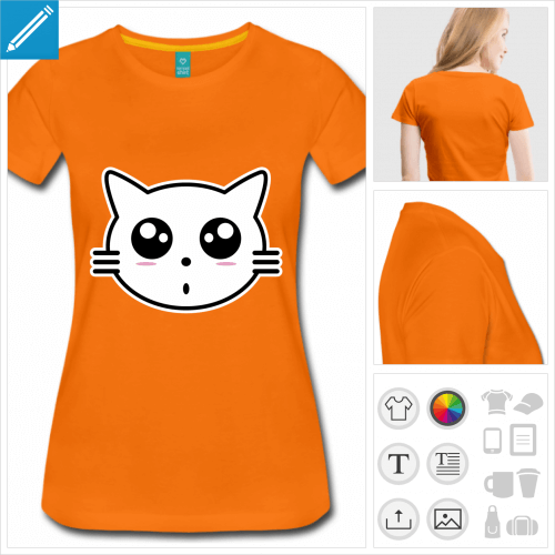 t-shirt femme chaton  imprimer en ligne