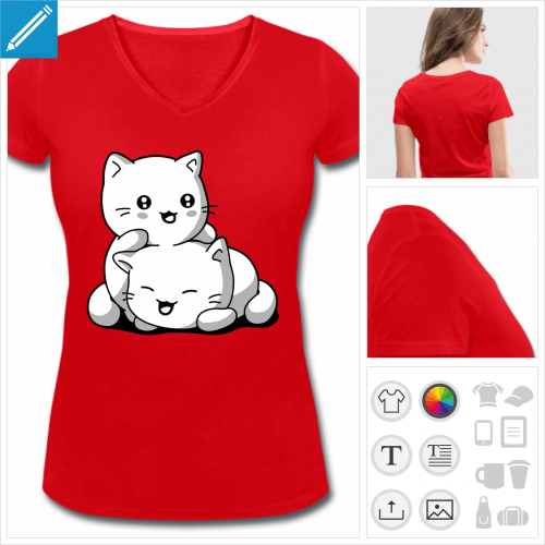 t-shirt femme chatons à personnaliser