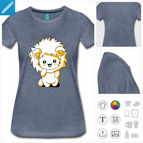 t-shirt basique chat kawaii  imprimer en ligne