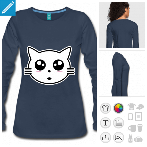 t-shirt tte de chat  crer en ligne