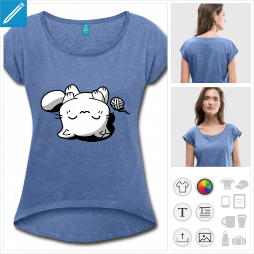 t-shirt femme chaton à créer en ligne