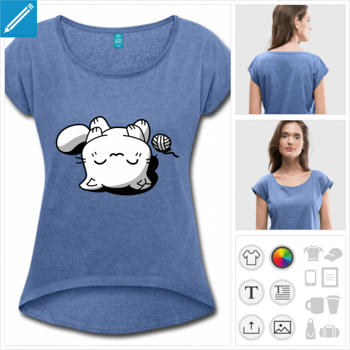 t-shirt femme chaton  crer en ligne