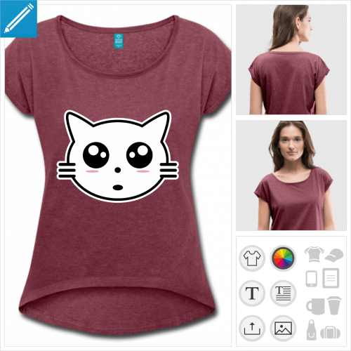t-shirt femme chat  personnaliser