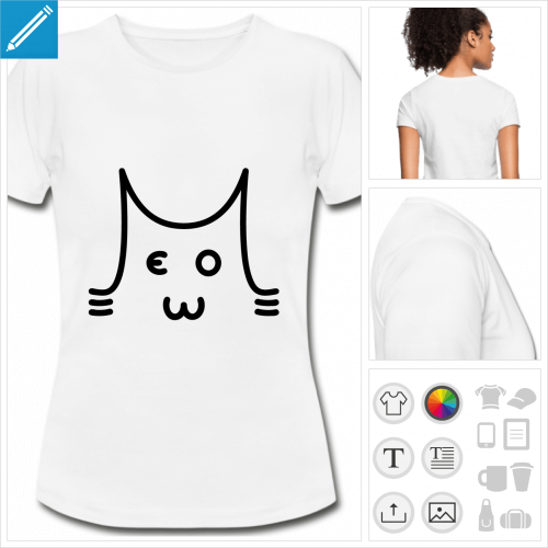 t-shirt simple chat  personnaliser, impression unique