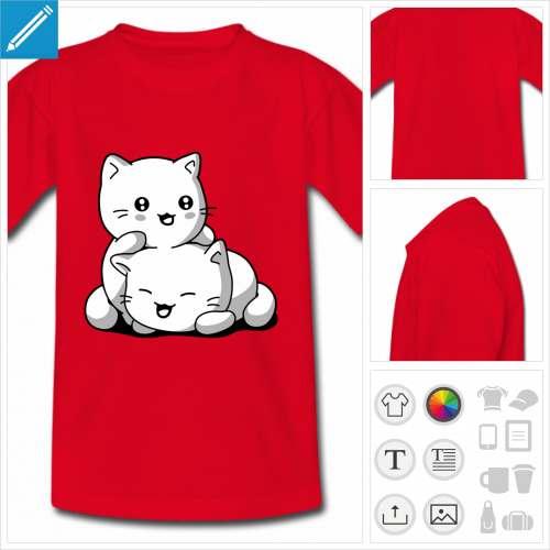 t-shirt chat à personnaliser et imprimer en ligne