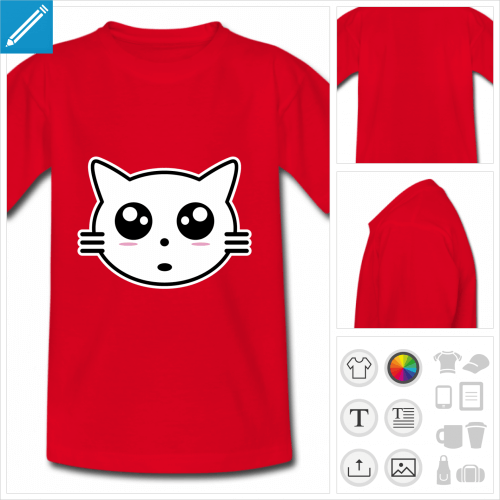 tee-shirt rouge chat kawaii  crer en ligne