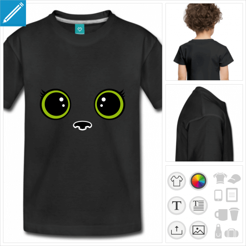 t-shirt blanc simple chaton  crer soi-mme