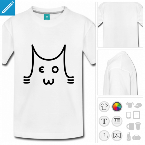 t-shirt noir chat  personnaliser en ligne