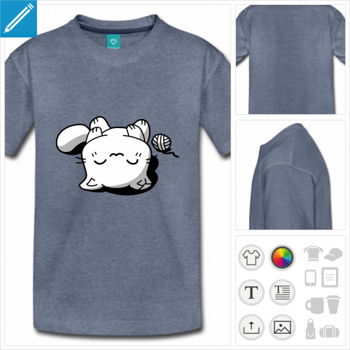 t-shirt ado chat kawaii personnalisable