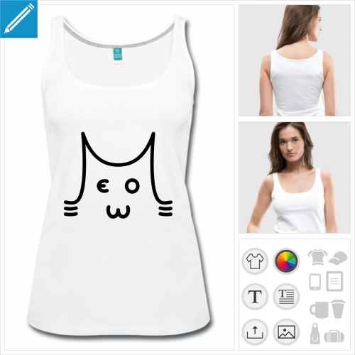 t-shirt femme chat meow personnalisable, impression  l'unit